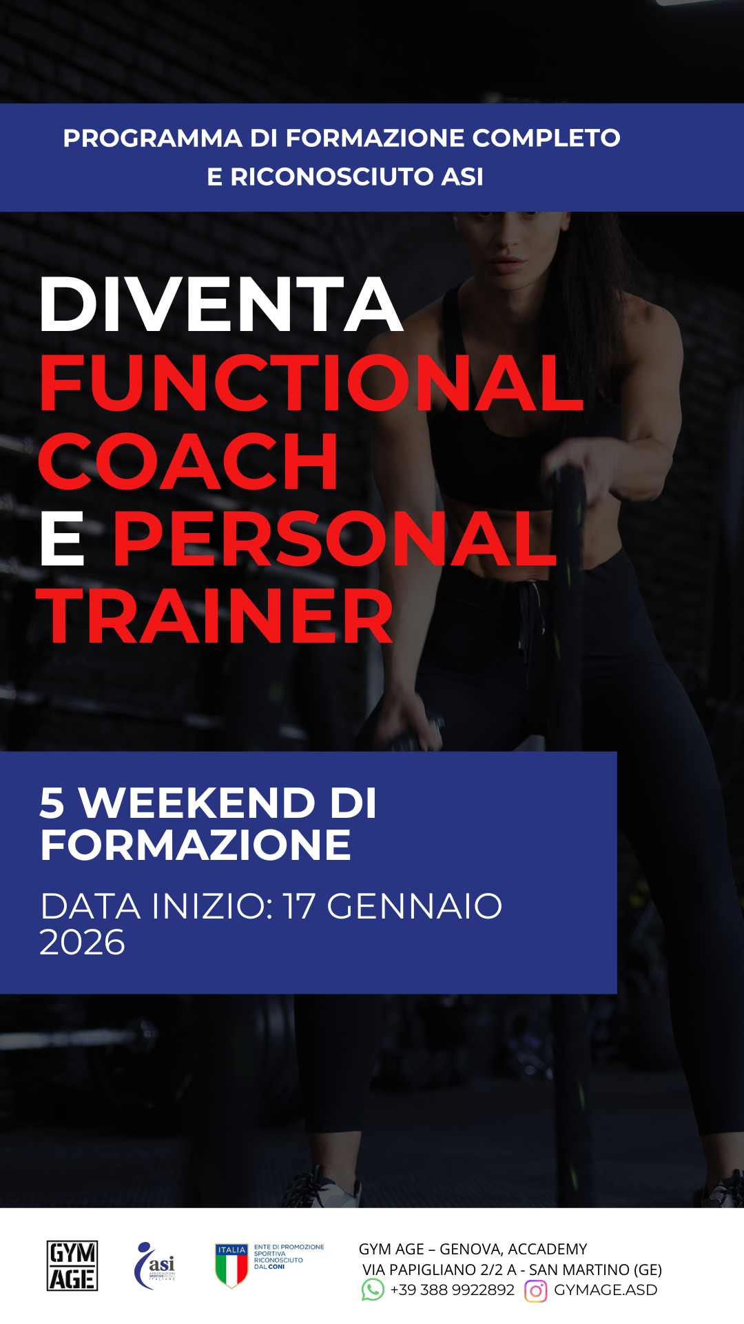 DIVENTA ISTRUTTORE E PERSONAL TRAINER Functional Training – GYM AGE